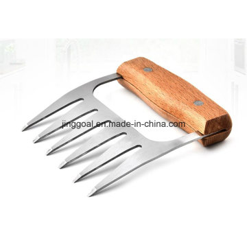 Professional Wooden Handle Stainless Steel Metal Meat Claws